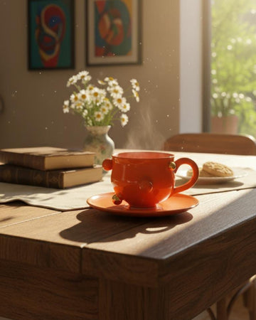 Xícara Bruxelas Ouro Alternado Laranja